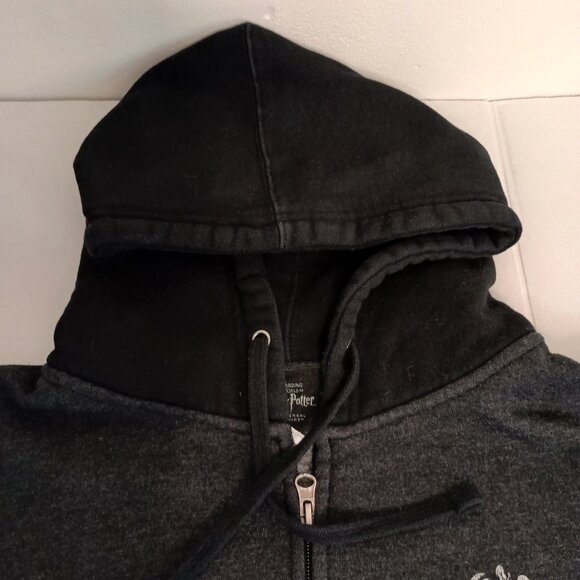 Harry Potter Hoodie Dark Gray and Black Draco Shield Adult Size S - Picture 6 of 16